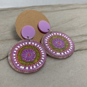 Acrylic hand painted earrings